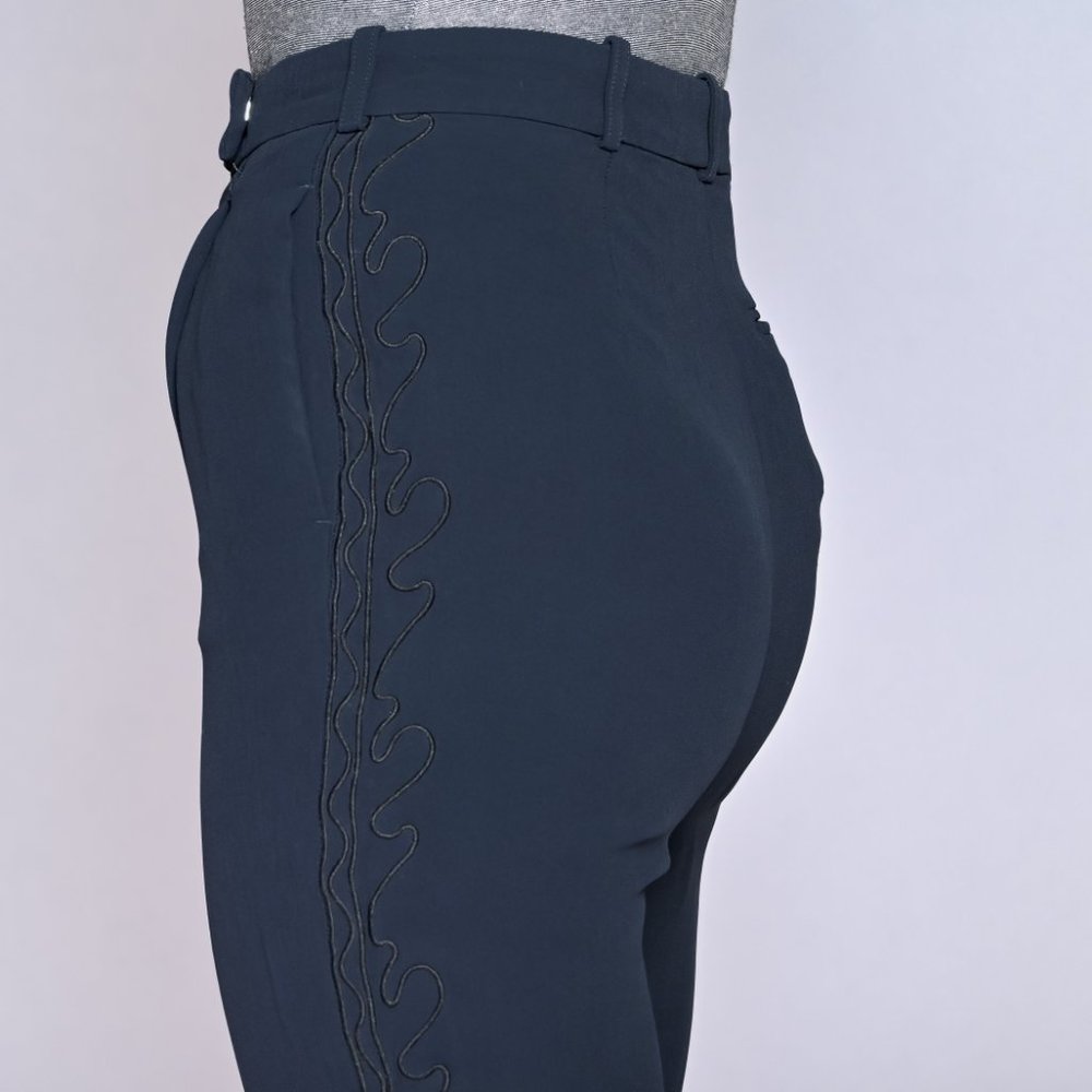 GOLDEN GOOSE Dark Blue Embroidered Trousers - Picture 2 of 6